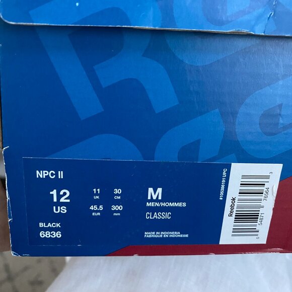 Reebok Classic NPC II Sneakers Size 12 In Black - Picture 5 of 5